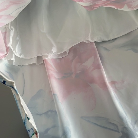 SATIN Midi Skirt Watercolor Flowers - Picture 6 of 8